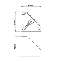 60-280-2 MODULAR SOLUTIONS PART END CAP FOR 3-WAY BODY CONNECTION, ANGULAR, GRAY, USED WITH 40-010-1